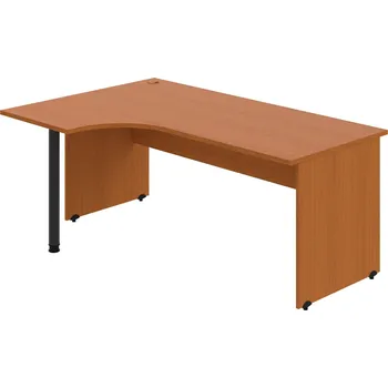 Psací stůl GE 1800 60 P – Stůl ergo 180 × 120 cm, pravý - Třešeň , Třešeň , Černý kov