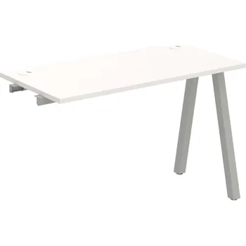 Psací stůl UE A 1200 R – Stůl pracovní délky 120 cm, hl. 60 cm, k řetězení - Bílá , Šedý kov