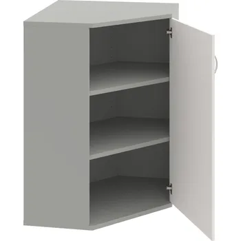 Policová skříň SRV 3 01 P – Skříň vnitřní roh pravá 115,2 cm - Bílá , Šedá , USN – Hobis