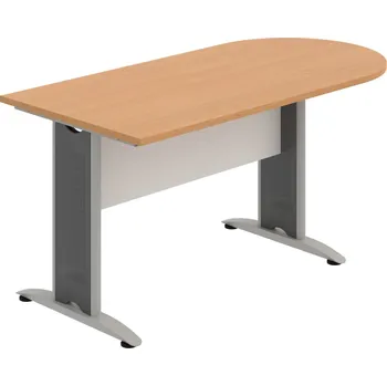 Jednací stůl CP 1600 1 – Stůl jednací oblouk 160 cm - Buk , Bílá , Šedý kov