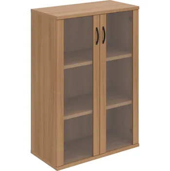 Policová skříň S 3 80 04 – Skříň policová dvéřová 115,2 × 80 cm - Višeň , Višeň , UCO – černá