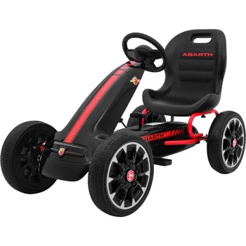 Dětská tříkolka Ramiz ABARTH šlapací motokára pro děti černá + EVA kola + ruční brzda + volnoběh