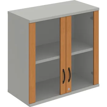 Policová skříň SZ 2 80 02 H – Skříň policová dvéřová 76,8 × 80 cm - Olše , Šedá , UCO – černá