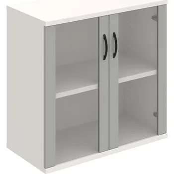 Policová skříň S 2 80 02 – Skříň policová dvéřová 76,8 × 80 cm - Šedá , Bílá , UCO – černá