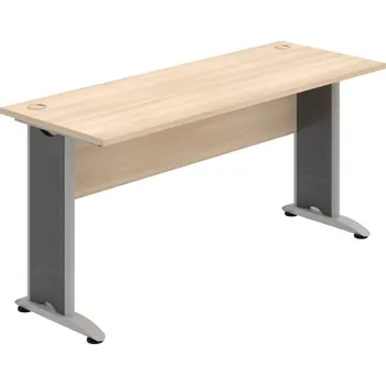Psací stůl CE 1600 – Stůl pracovní rovný 160 cm, hl. 60 cm - Akát , Akát , Šedý kov