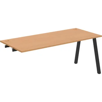 Psací stůl US A 1800 R – Stůl pracovní délky 180 cm, k řetězení - Buk , Černý kov