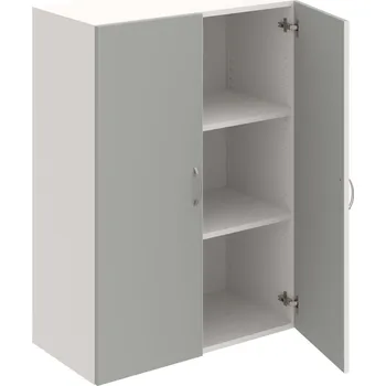 Policová skříň D 3 80 01 – Skříň policová dvéřová 111 × 80 cm - Šedá , Bílá , USN – Hobis