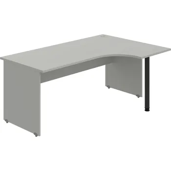 Psací stůl GE 1800 60 L – Stůl ergo 180 × 120 cm, levý - Šedá , Šedá , Černý kov
