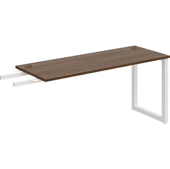 Psací stůl UE O 1600 RU – Stůl pracovní délky 160 cm, hl. 60 cm, k řetězení - Ořech , Bílý kov