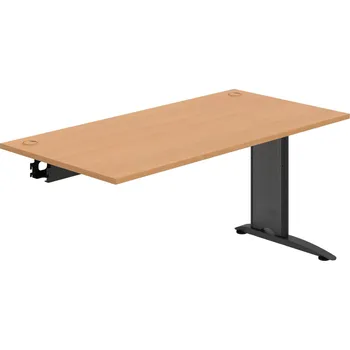 Psací stůl FS 1600 R – Stůl pracovní řetězící rovný 160 cm - Buk , Černý kov