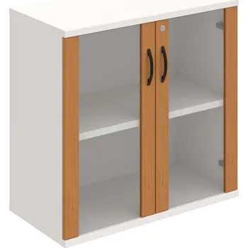 Policová skříň SZ 2 80 02 – Skříň policová dvéřová 76,8 × 80 cm - Olše , Bílá , UCO – černá