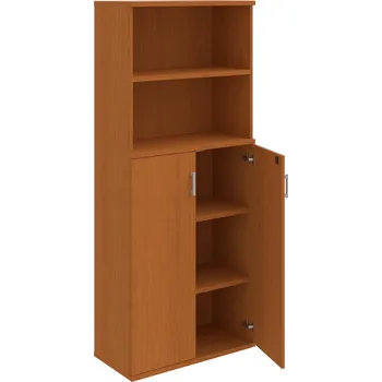 Policová skříň SZ 5 80 04 – Skříň policová dvéřová 192 × 80 cm - Třešeň , Třešeň , USH – hranatá