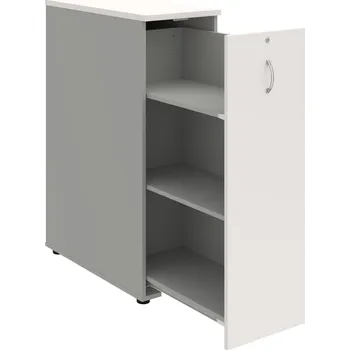 SPVZ 3 P – Skříňka ke stolu, šanonová, výsuvná, pravá - Bílá , Šedá , USN – Hobis