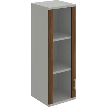 Policová skříň S 3 40 02 L H – Skříň policová dvéřová 115,2 × 40 cm - Ořech , Šedá , USH – hranatá