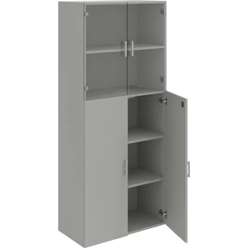 Policová skříň DZ 5 80 08 – Skříň policová dvéřová 185 × 80 cm - Šedá , Šedá , USH – hranatá