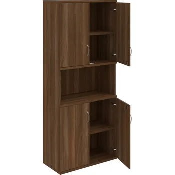 Policová skříň SZ 5 80 05 – Skříň policová dvéřová 192 × 80 cm - Ořech , Ořech , USN – Hobis