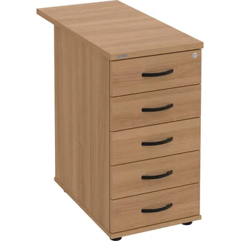 Zásuvkový kontejner K 35 C N 80 – Kontejner, 5 zásuvek, cent. zamykání, léta napříč, hl. 80 cm - Višeň , Višeň , UCO – černá