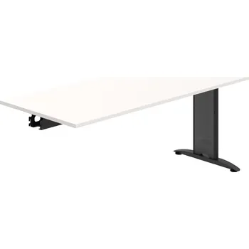 Jednací stůl FJ 1800 R – Stůl jednací řetězící rovný 180 cm - Bílá , Černý kov