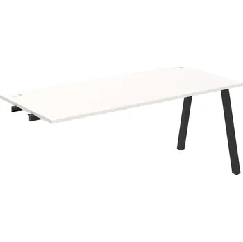 Psací stůl US A 1800 R – Stůl pracovní délky 180 cm, k řetězení - Bílá , Černý kov