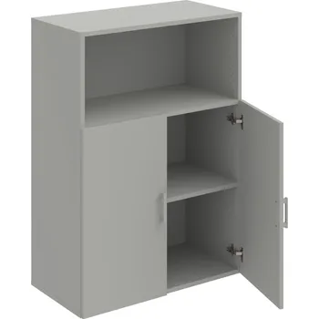 Policová skříň D 3 80 02 – Skříň policová dvéřová 111 × 80 cm - Šedá , Šedá , USH – hranatá