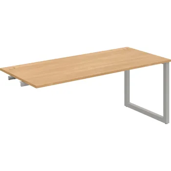 Psací stůl US O 1800 R – Stůl pracovní délky 180 cm, k řetězení - Dub , Šedý kov