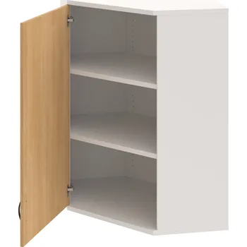 Policová skříň SRV 3 01 L H – Skříň vnitřní roh levá 115,2 cm - Dub , Bílá , UCO – černá