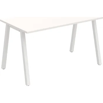 Psací stůl UJ A 1400 – Stůl jednací rovný délky 140 cm - Bílá , Bílý kov