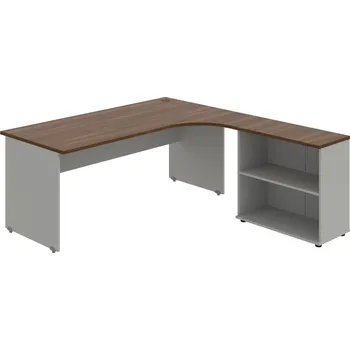 Psací stůl GE 1800 H L – Sestava levá 180 cm - Ořech , Šedá