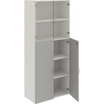 Policová skříň DZ 5 80 08 – Skříň policová dvéřová 185 × 80 cm - Šedá , Bílá , USN – Hobis