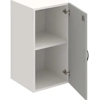 Policová skříň DZ 2 40 01 – Skříň policová dvéřová 74 × 40 cm - Šedá , Bílá , UCO – černá