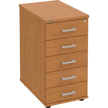 Zásuvkový kontejner K 35 C P – Kontejner, 5 zásuvek, cent. zamykání, léta podél, hl. 60 cm - Olše , Olše , USH – hranatá