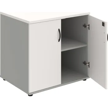 SPZ 80 60 P – Skříňka ke stolu, zavřená, š. 80 cm, léta podél - Bílá , Šedá , UCO – černá