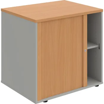 SPRZ 80 60 L N – Skříňka ke stolu, roletová, levá, š. 80 cm, léta napříč - Buk , Šedá , Buk