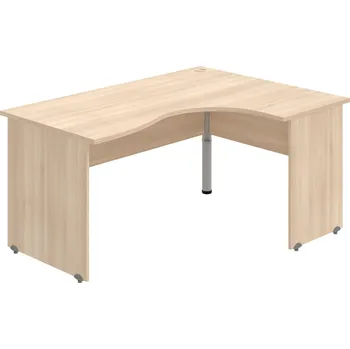 Psací stůl GE 2005 L – Stůl ergo levý 160 × 120 cm - Akát , Akát , Šedý kov