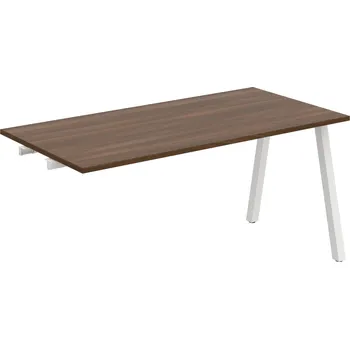 Psací stůl UJ A 1600 R – Stůl jednací rovný délky 160 cm, k řetězení - Ořech , Bílý kov