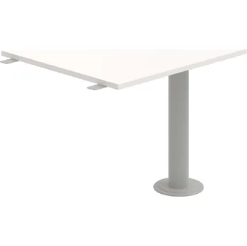 Psací stůl CP 1200 3 – Stůl jednací délky 120 cm ukončený obloukem - Bílá , Šedý kov