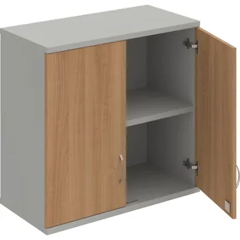 Policová skříň SZ 2 80 01 H – Skříň policová dvéřová 76,8 × 80 cm - Višeň , Šedá , USN – Hobis