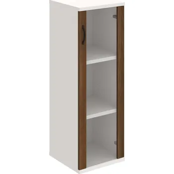 Policová skříň S 3 40 02 P – Skříň policová dvéřová 115,2 × 40 cm - Ořech , Bílá , UCO – černá