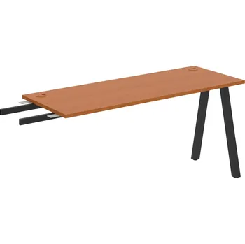 Psací stůl UE A 1600 RU – Stůl pracovní délky 160 cm, hl. 60 cm, k řetězení - Třešeň , Černý kov