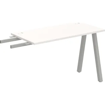 Psací stůl UE A 1200 RU – Stůl pracovní délky 120 cm, hl. 60 cm, k řetězení - Bílá , Šedý kov