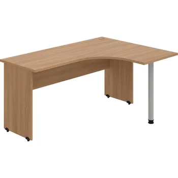 Psací stůl GE 60 L – Stůl ergo levý 160 × 120 cm - Višeň , Višeň , Šedý kov