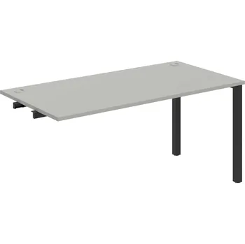 Psací stůl US 1600 R – Stůl pracovní délky 160 cm, k řetězení - Šedá , Černý kov