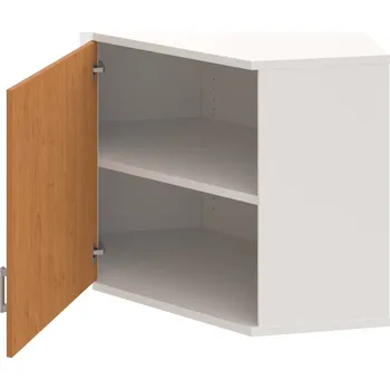 Policová skříň SRV 2 01 L H – Skříň vnitřní roh levá 76,8 cm - Olše , Bílá , USH – hranatá