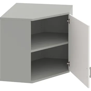 Policová skříň SRV 2 01 P H – Skříň vnitřní roh pravá 76,8 cm - Bílá , Šedá , USH – hranatá