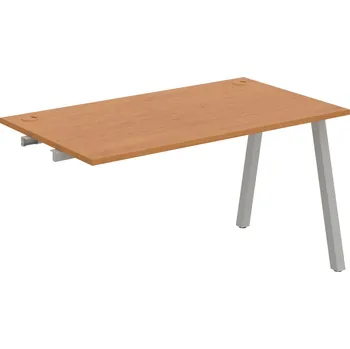 Psací stůl US A 1400 R – Stůl pracovní délky 140 cm, k řetězení - Olše , Šedý kov