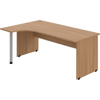 Psací stůl GE 1800 P – Stůl ergo pravý 180 × 120 cm - Višeň , Višeň , Šedý kov