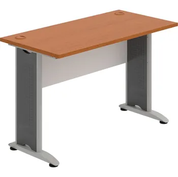 Psací stůl CE 1200 – Stůl pracovní rovný 120 cm, hl. 60 cm - Třešeň , Bílá , Šedý kov
