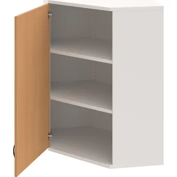 Policová skříň SRV 3 01 L H – Skříň vnitřní roh levá 115,2 cm - Buk , Bílá , UCO – černá