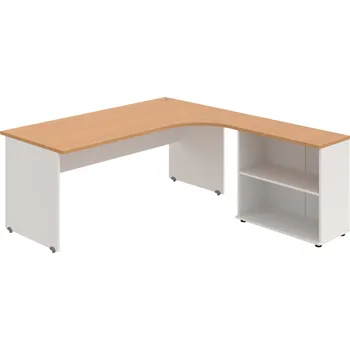 Psací stůl GE 1800 H L – Sestava levá 180 cm - Buk , Bílá