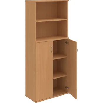 Policová skříň S 5 80 04 – Skříň policová dvéřová 192 × 80 cm - Buk , Buk , USN – Hobis